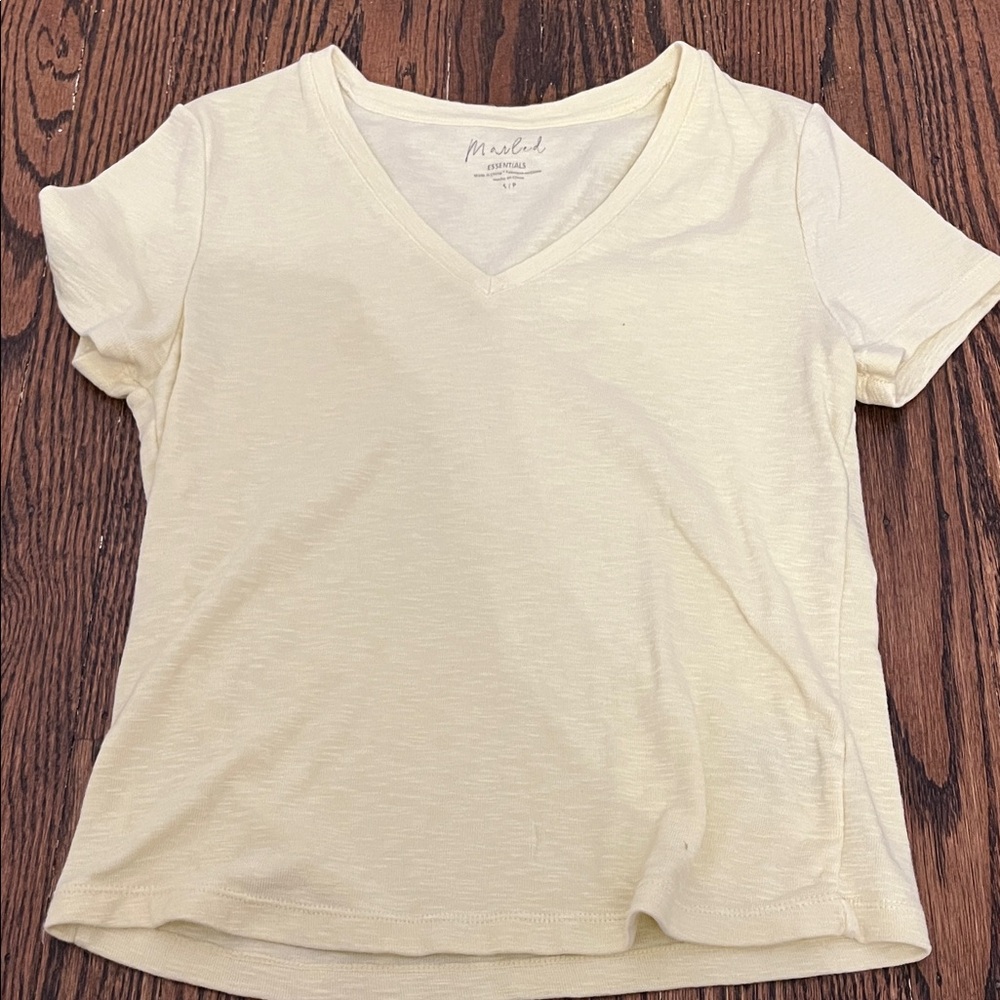 T.J.Maxx Women's Soft Cream V-Neck Tee
